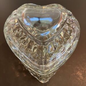 Heart Trinket Dish with Lid (Glass Cubist Design)
